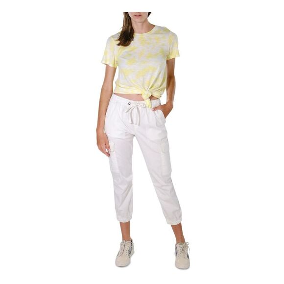 SANCTUARY Womens Yellow Tie Dye Short Sleeve Crew Neck T-Shirt XS - Picture 3 of 4